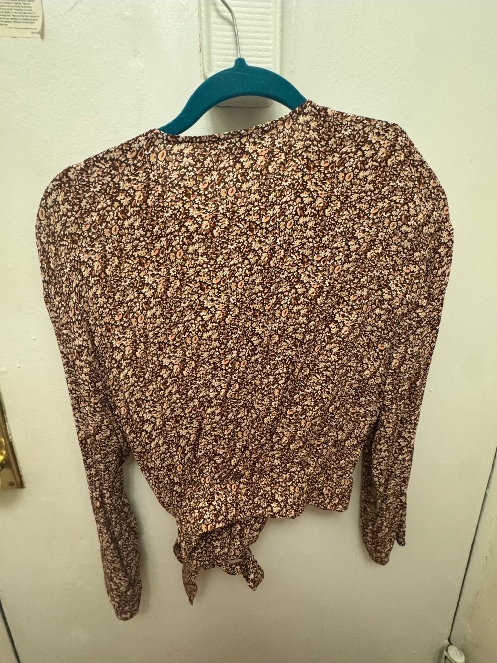 Madewell Brown Ditsy Floral Wrap Blouse - Picture 3 of 6